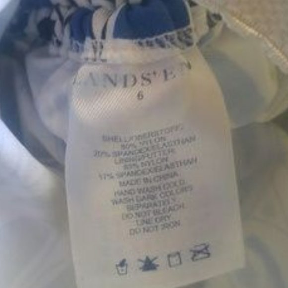 Lands 'End Blue & White Ruched Sides Ties - Picture 2 of 8